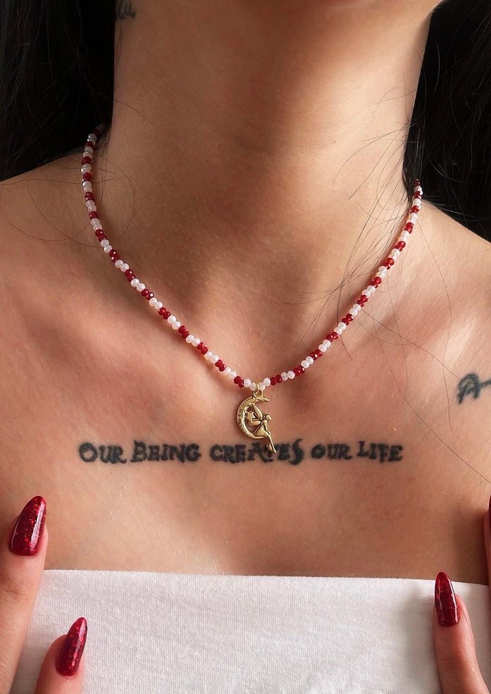 Yeşil Boncuklu BohemKolye - Görsel 3