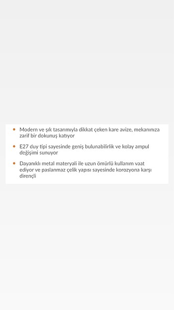  Beden ten rengi Renk Avize