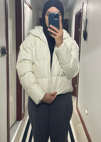 Beyaz Fermuarlı XSIDE mont - Görsel 4