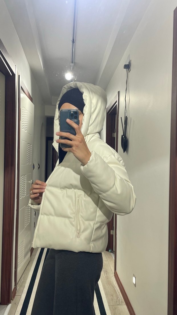 Beyaz Fermuarlı XSIDE mont - Görsel 5