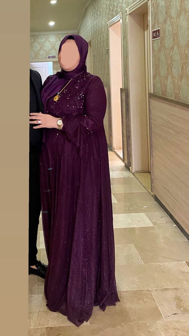 Uzun Mor Abiye Elbise - Görsel 2