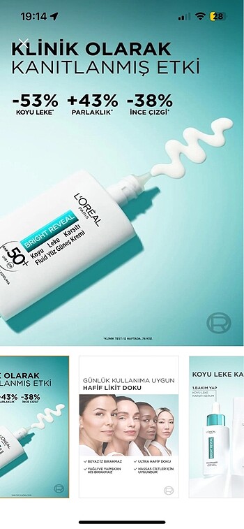 loreal paris güneş kremi