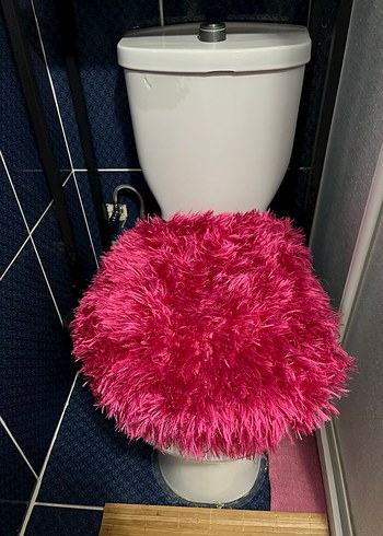 Pembe Batik Desenli Renkli Peluş Halı - Görsel 4