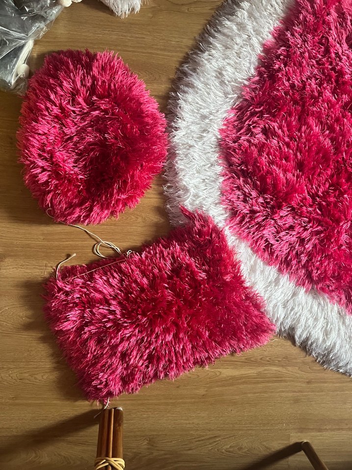 Pembe Batik Desenli Renkli Peluş Halı - Görsel 3