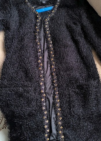 AMISU Gri Yılan Desenli Zincir Detaylı Kadın sakallı hirka - Görsel 3