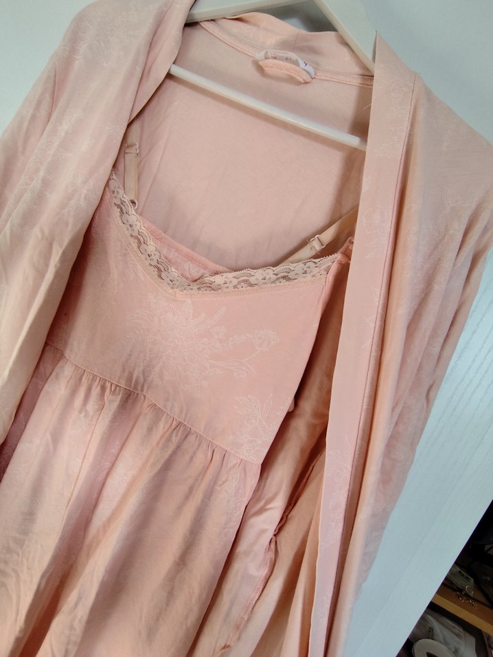 Pembe Hamile ve Emzirme Gecelik Takımı - Görsel 3