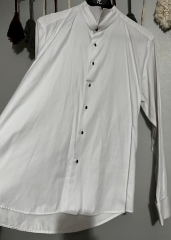 Jakamen Düğmeli Beyaz Erkek Gömlek Slim Fit - Görsel 8