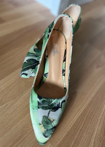 ADL Şık ve Modern Yeşil  Desenli Kadın Ayakkabı - Görsel 8