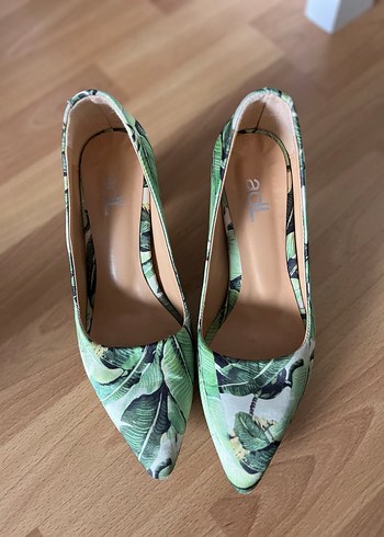 ADL Şık ve Modern Yeşil  Desenli Kadın Ayakkabı - Görsel 3