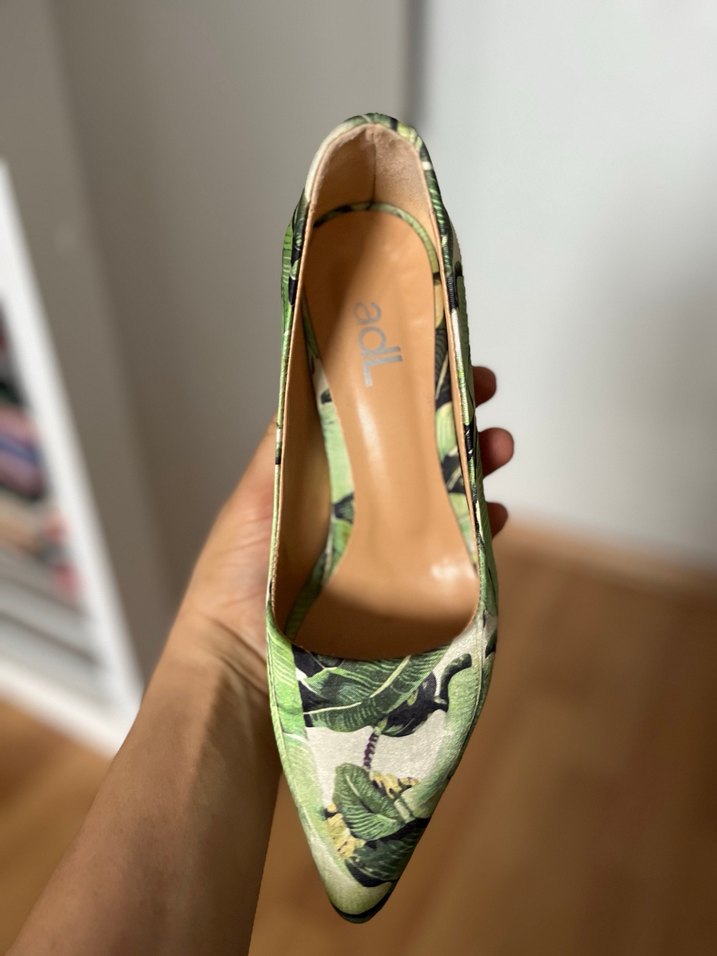 ADL Şık ve Modern Yeşil  Desenli Kadın Ayakkabı - Görsel 4