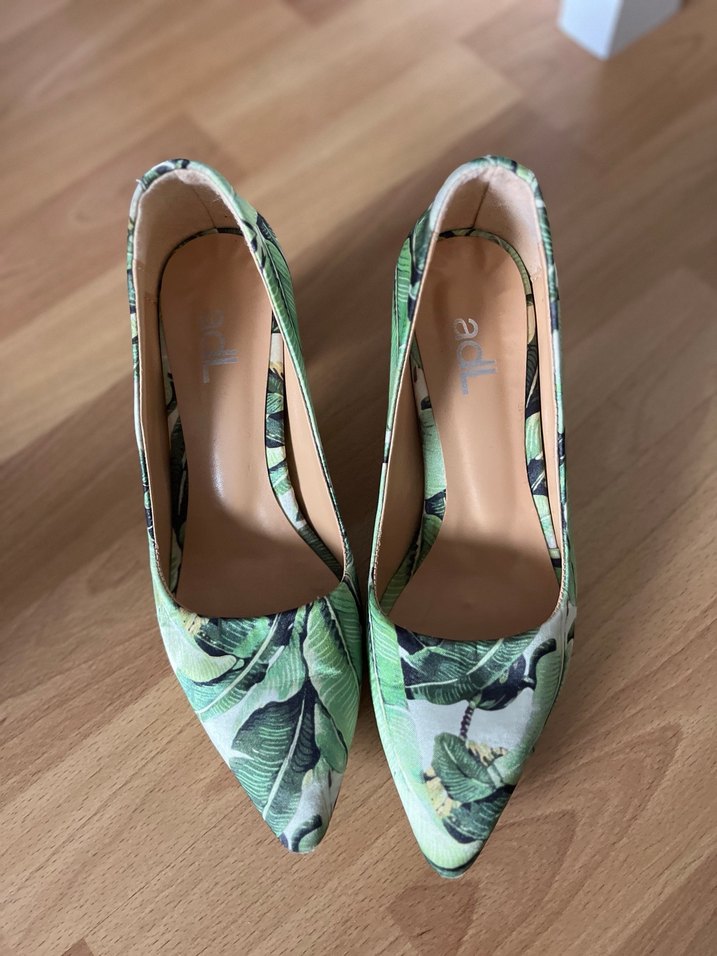 ADL Şık ve Modern Yeşil  Desenli Kadın Ayakkabı - Görsel 3