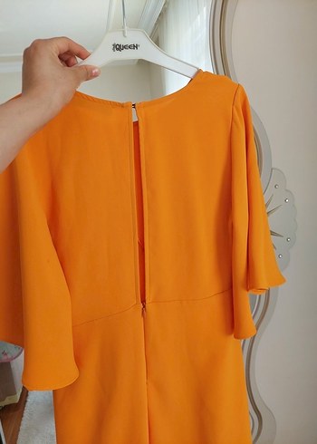 Asimetrik turuncu elbise çok şık - Görsel 5
