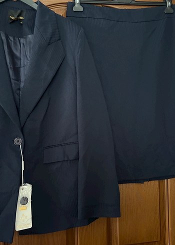 44 Beden Lacivert Kadın Ofis Takımı