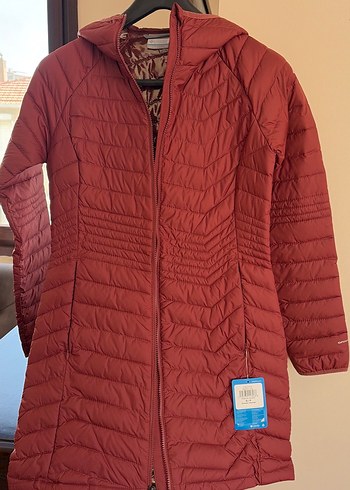 Bordo Fermuarlı Kadın Midi Mont