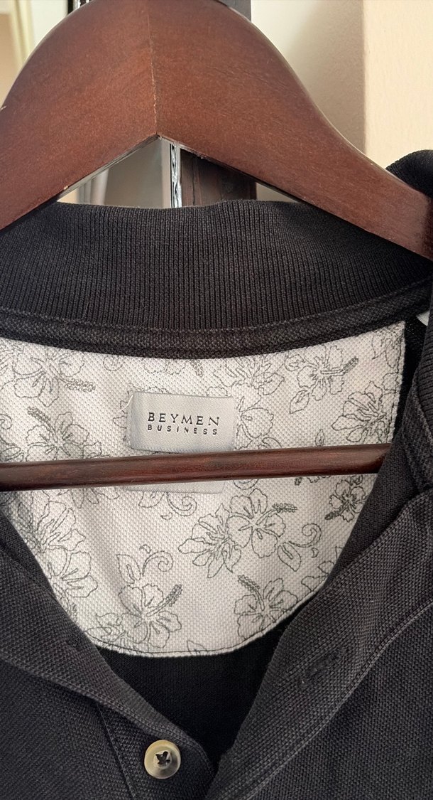 Düğmeli Siyah Erkek  Polo Tişört - Görsel 2