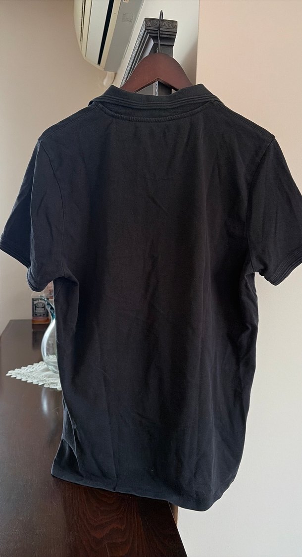 Düğmeli Siyah Erkek  Polo Tişört - Görsel 4