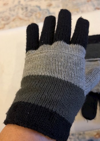 Çizgili Triko Eldiven - Görsel 3