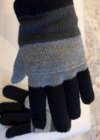 Çizgili Triko Eldiven - Görsel 5