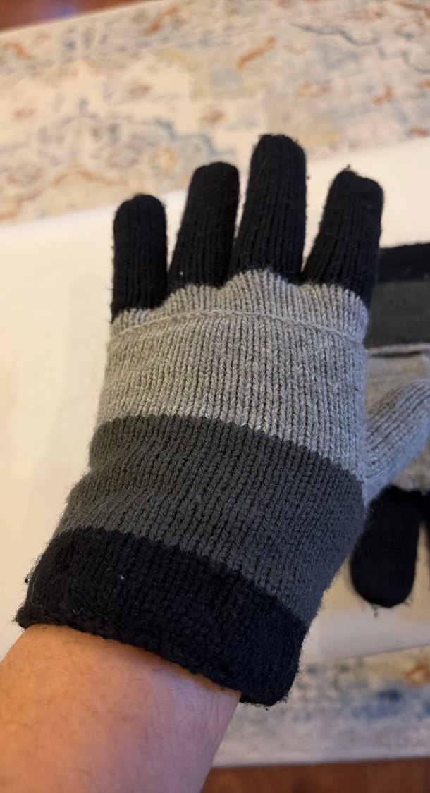 Çizgili Triko Eldiven - Görsel 3