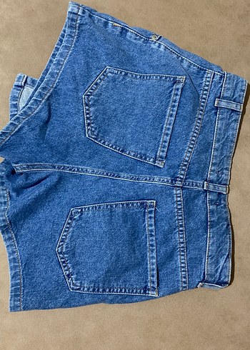 LC Waikiki Kadın Mavi Düğmeli Denim Midi Şort