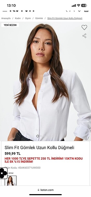 Slim Fit Gömlek Uzun Kollu Düğmeli gömlek
