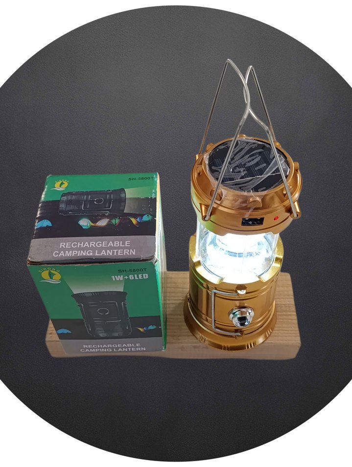 Şarj Edilebilir Altın Renk Kamp Feneri - Görsel 2
