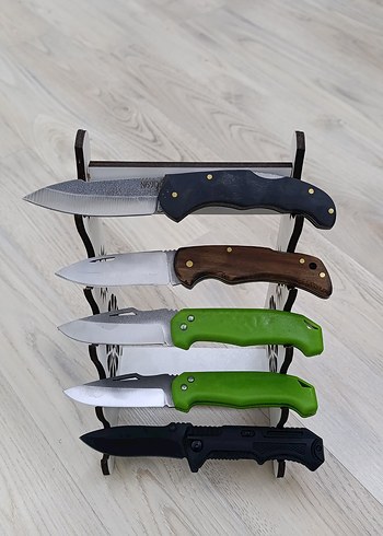 Koyu Kahverengi Saplı Dekoratif Bıçak Seti koleksiyonluk - Görsel 3