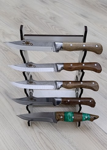 Koyu Kahverengi Saplı Dekoratif Bıçak Seti koleksiyonluk - Görsel 5