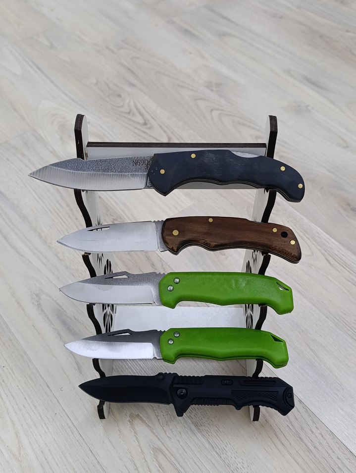 Koyu Kahverengi Saplı Dekoratif Bıçak Seti koleksiyonluk - Görsel 3