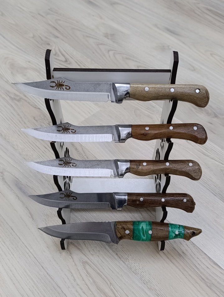 Koyu Kahverengi Saplı Dekoratif Bıçak Seti koleksiyonluk - Görsel 5