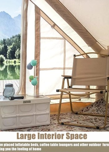 Bej 6 kişilik kamp çadırı - Görsel 5