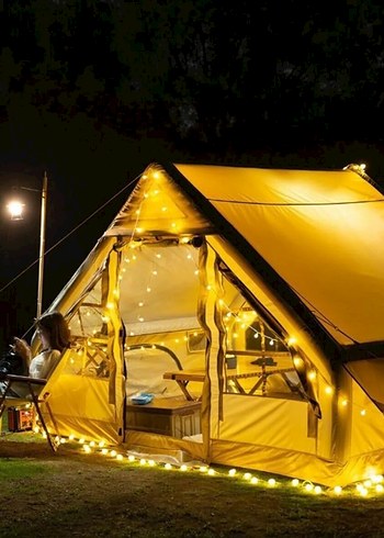 Bej 6 kişilik kamp çadırı - Görsel 2