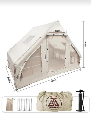 Bej 6 kişilik kamp çadırı - Görsel 3