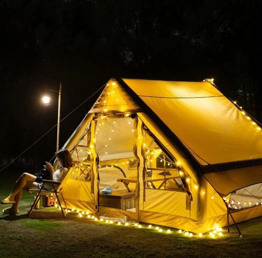 Bej 6 kişilik kamp çadırı - Görsel 2