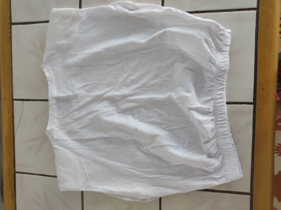 Kadın Gri Kısa Kollu Keten Tişört - Görsel 3