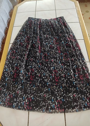 Kadın Çok Renkli Pilili Uzun Etek - Görsel 3