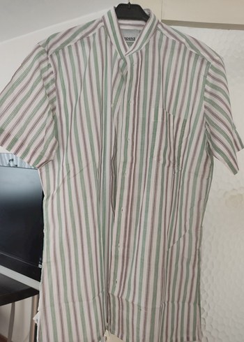 Renkli Çizgili Kısa Kollu Erkek Gömlek - Görsel 2