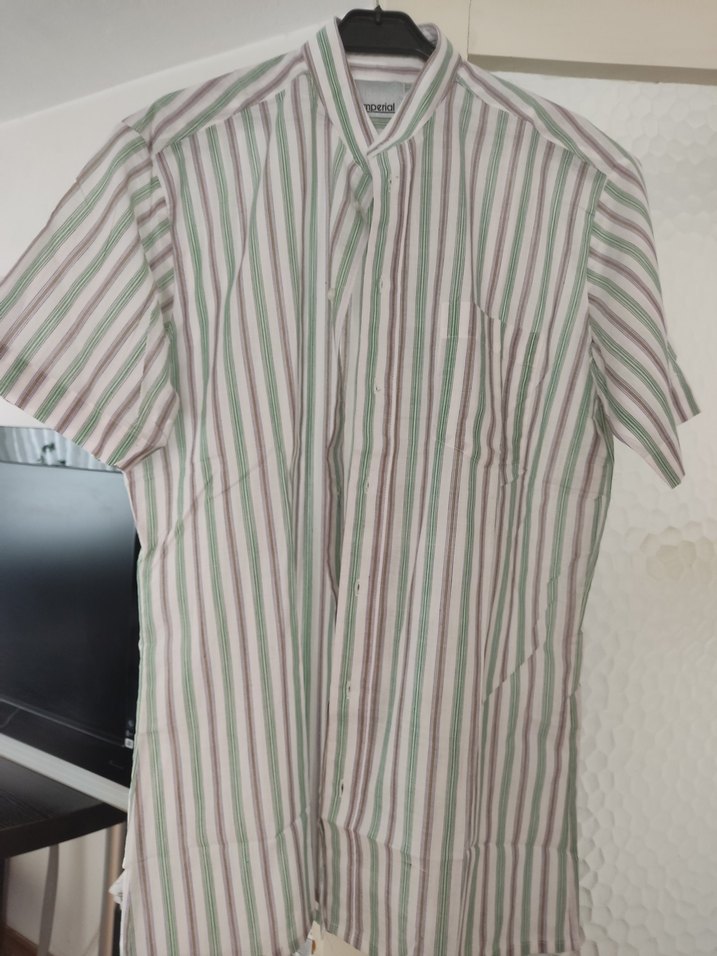 Renkli Çizgili Kısa Kollu Erkek Gömlek - Görsel 2