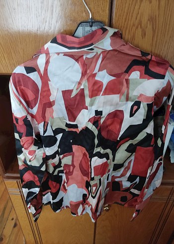 Desenli Uzun Kollu Kadın Gömlek - Görsel 3