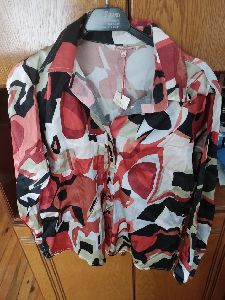 Desenli Uzun Kollu Kadın Gömlek - Görsel 2