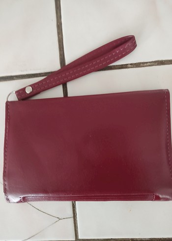 Bordo Deri Kadın Portföy Cüzdan - Görsel 3