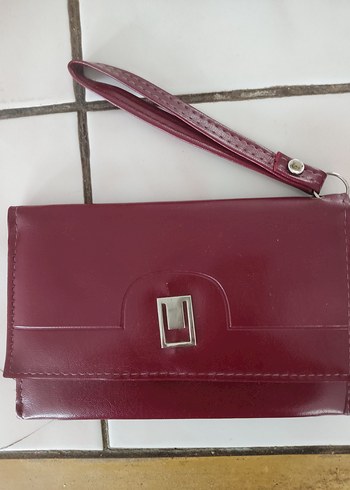 Bordo Deri Kadın Portföy Cüzdan - Görsel 2