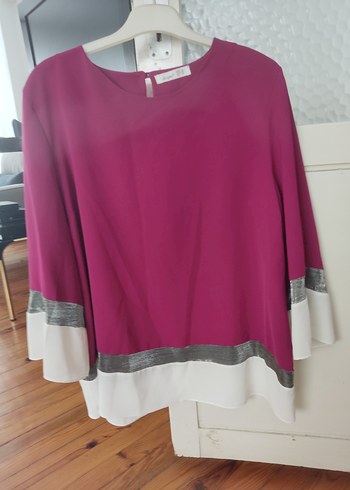 Pembe Uzun Kollu Salaş Midi Bluz - Görsel 2