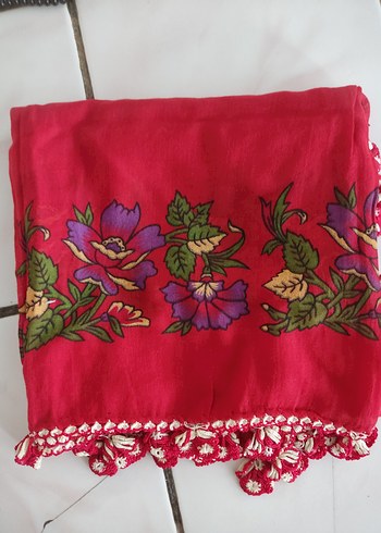 Renkli Çiçek Desenli Kadın Fular - Görsel 2