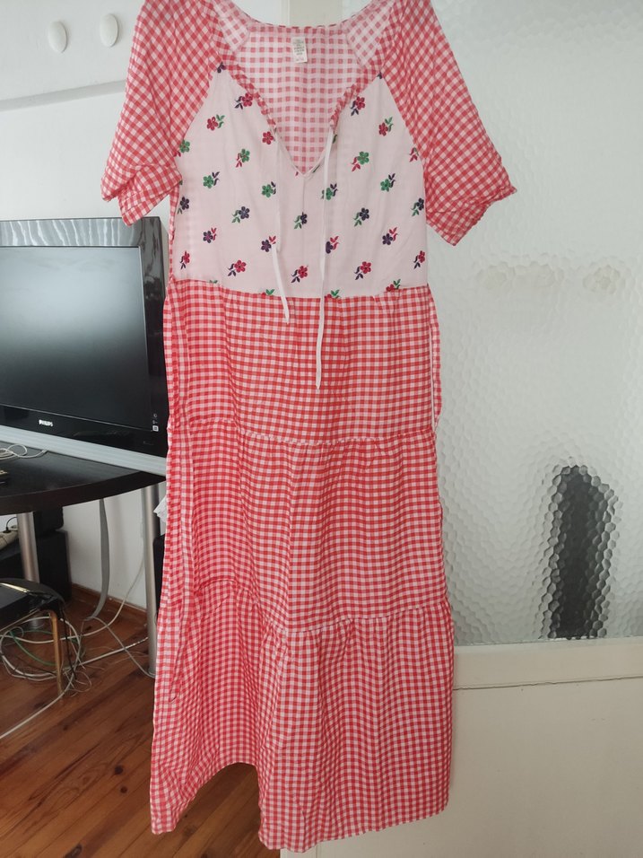 Kırmızı Hamile ve Emzirme Uzun Elbise - Görsel 2