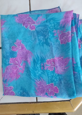 Mavi Pastel Bohem Kadın Şal - Görsel 3