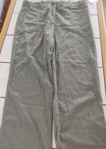 Bej Kadın Keten Midi Pantolon - Görsel 3