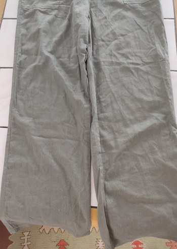 Bej Kadın Keten Midi Pantolon - Görsel 2