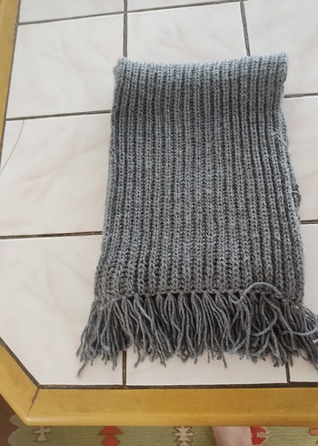 Gri Örgü Kadın Şal - Görsel 3