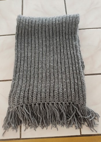 Gri Örgü Kadın Şal - Görsel 2